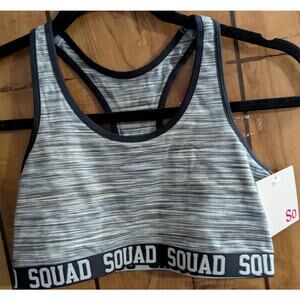 So Bra Bralette Girls XL Black Heather Squad‎ New UNPadded $16 Tags